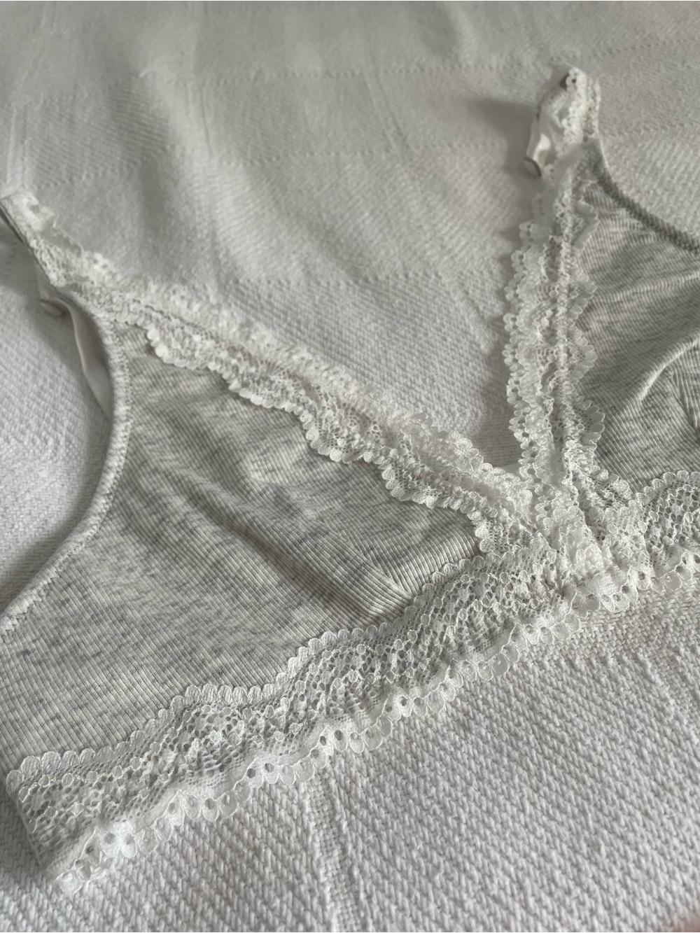 Free People Oh My Darling Plunge Bralette in Heather Grey Combo - Picture 4 of 8